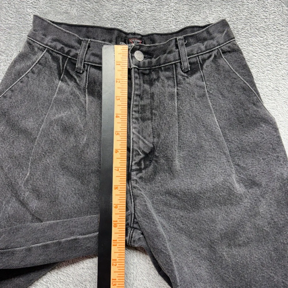 Guess Denim Shorts Women 27 Acid Wash Black Vintage Georges Marciano USA - Picture 5 of 12